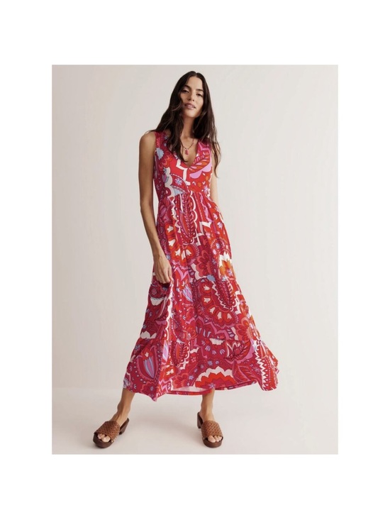 Boden Dresses & Skirts - Boden Sylvia Jersey Maxi Tier Dress in Flame Scarlet size 4